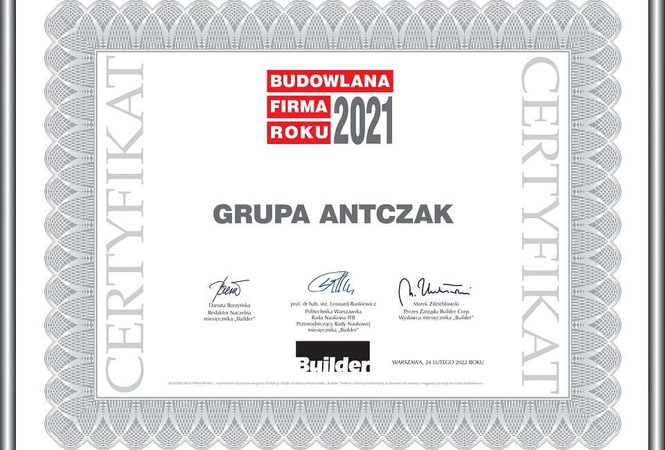 Grupa Antczak z tytułem Budowlanej Firmy Roku