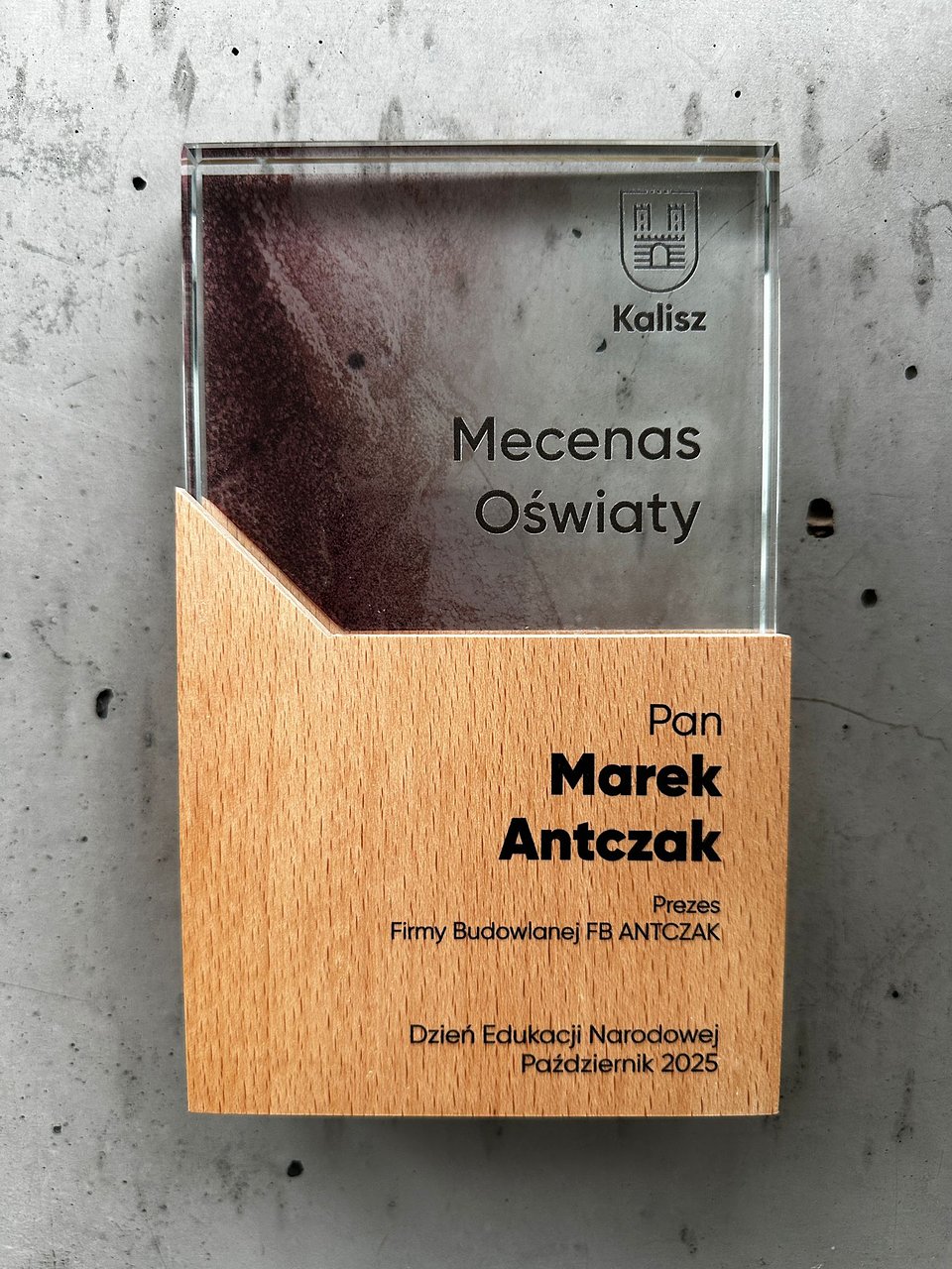 Marek Antczak w z tytułem Mecenasa Oświaty